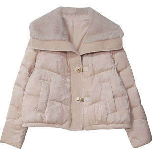 时尚气质国风白鸭绒羽绒服女2025冬季新款百搭小香风百搭外套373