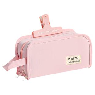 初中生粉色笔袋痛包可放吧唧小卡高颜值追星笔袋半透明大容量便携