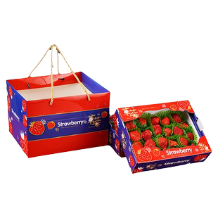 高档草莓包装盒礼盒丹东淡雪奶油白红颜草莓礼品盒空盒子打包纸箱