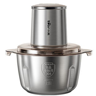 小熊不锈钢电动绞肉机小型家用打肉馅全自动多功能料理机切碎肉机