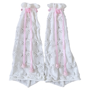 春夏镂空阔腿袜Lolita腿套y2k丝带蝴蝶结星星喇叭袜套小腿堆堆袜