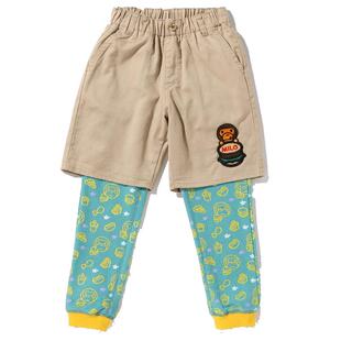 BAPE童装春夏卡通BABY MILO刺绣食物假两件短裤打底裤X52001I