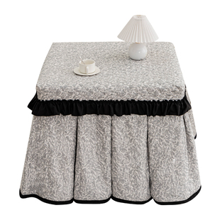纯棉四方烤火桌子罩套高级感冬天加厚取暖桌布麻将机烤火被正方形