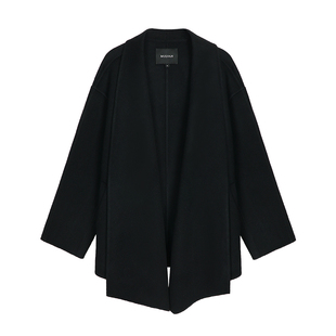 MULVAN【现货7.5折】轻奢格调 1OO羊毛双面呢大衣女短款呢子外套