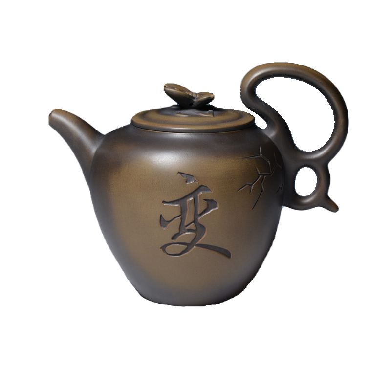 台湾三希陶瓷紫砂朱泥茶壶窑变