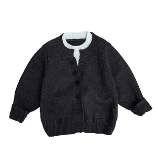 男宝宝冬装假两件毛衣套装男童韩版加厚保暖针织衫婴幼儿百搭裤子