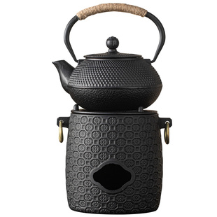 铸铁壶围炉煮茶器具家用室内户外围聚烧烤木炭炭火中式烧水特大号