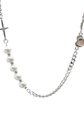 CRIVLA新款反光拼接女INS项链