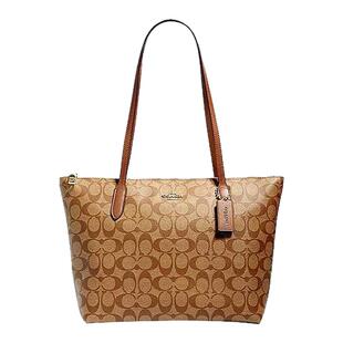 海外直邮COACH蔻驰新款女士牛皮拉链单肩包4455IMAA8中号正品品牌