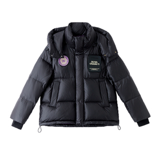 雅鹿时尚新黑金面包服女韩版宽松羽绒服免洗女装短款加厚连帽外套