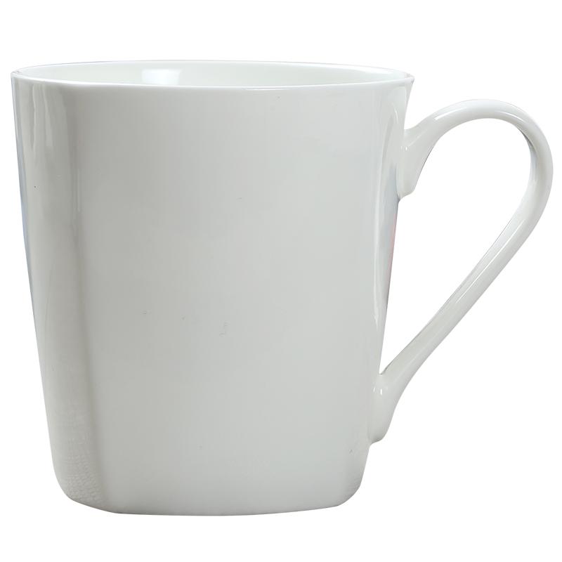 玉蝶陶瓷纯白马克杯水杯