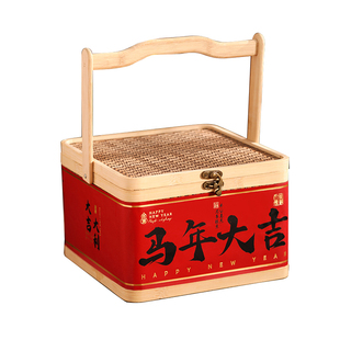 2026新年礼盒包装盒高档中式竹篮马年春节过年礼品年货伴手礼空盒