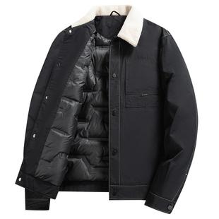 罗蒙翻毛领羽绒服男款2025冬季新款加厚保暖休闲羽绒夹克男士外套