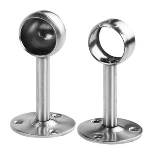 衣柜配件不锈钢毛巾座晾衣杆吊通法兰座挂衣杆管座窗帘杆吊座