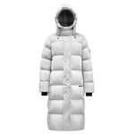 君羽800蓬鹅绒羽绒服男女过膝长款冬季抗寒加厚保暖长款鹅绒服女