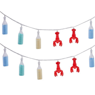 龙虾灯网红酒瓶灯串灯摆摊烧烤夜市氛围场景布置店铺装饰led彩灯