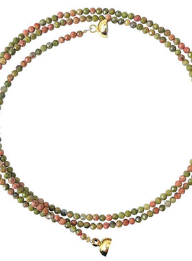 天然花绿宝石手链极细三圈玉石女