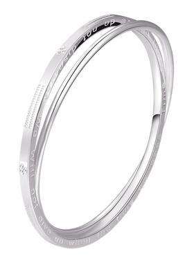 莫比乌斯足银手镯生日礼物送女友