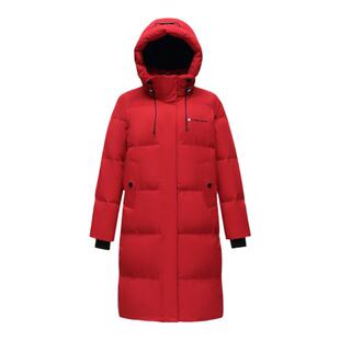 雪中飞2026春新款女长款连帽羽绒服黑色直筒茧型加厚保暖时尚