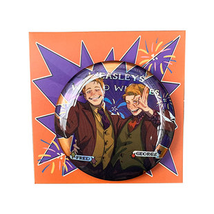 HP同人周边 韦斯莱双子马口铁徽章 58mm 双闪吧唧限量版