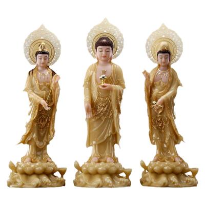 西方三圣阿弥陀佛大势至汉白玉