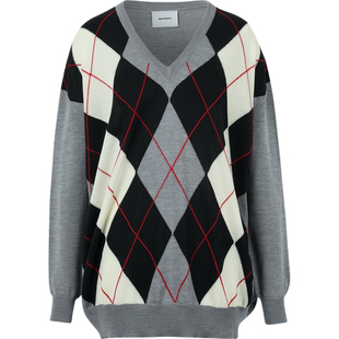 【折扣】HALFBOY 女士秋冬花纹羊毛针织毛衣