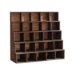 实木桌上收纳柜置物架博古架茶具茶杯架茶托盒多宝阁茶柜阶梯格子