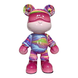 网红流体熊客厅家居摆件 酷酷熊暴力熊DIY轻奢乔迁礼物兔子存钱罐