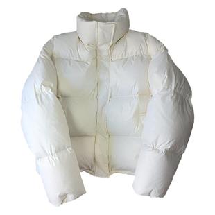 2025冬季新款羽绒服女短款小个子粉色面包服立领加厚95白鸭绒外套