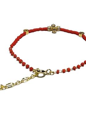 2026年本命年 红色琉璃喜乐手链 小众设计气质红色百搭手链