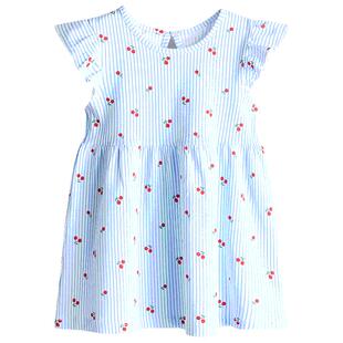 HM童装女婴公主裙春季可爱圆领棉质印花连衣裙1265912