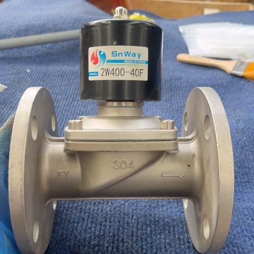 【请询价】全新SnWay电磁阀2W400-40F，304法兰，全
