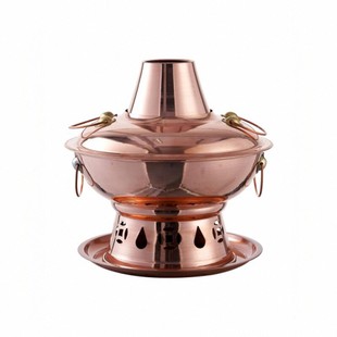 铜火锅纯铜环保油老北京紫铜炉鸳鸯家用涮肉老北京铜锅纯铜加厚