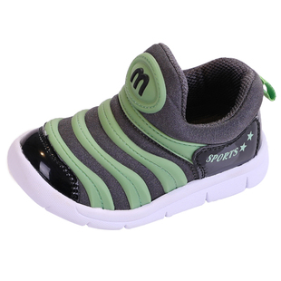 宝宝毛毛虫童鞋秋冬季加绒儿童机能鞋男女童婴儿学步鞋子0一1-2岁