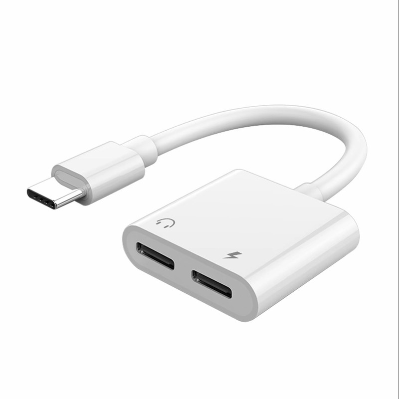 适用HONOR手机Typec耳机转接头转3.5mm充电游戏二合一数字转换器