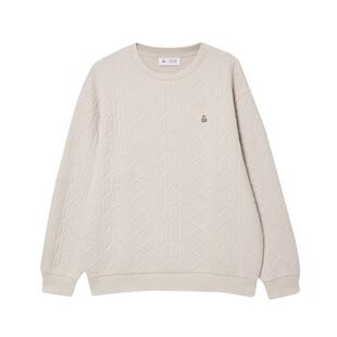 绫致杰克琼斯男装春季卫衣纯色肌理感提花针织胸前刺绣百搭款上衣