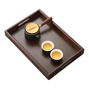 木质托盘家用日式长方形茶托盘上菜盘客厅茶几零食干果竹木收纳盘