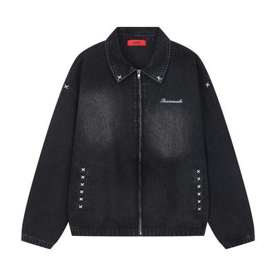 【INXX】复古做旧水洗牛仔外套男女同款宽松翻领新款时尚夹克上衣