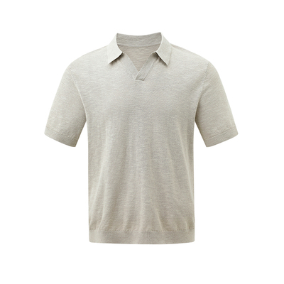【竹节亚麻】2026夏新款男士Cleanfit短袖T恤老钱风翻领Polo衫