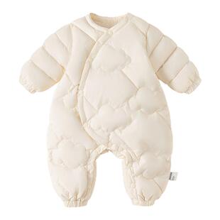 贝贝城婴儿羽绒服2025冬季新款宝宝保暖外出服加厚连体衣婴童冬装
