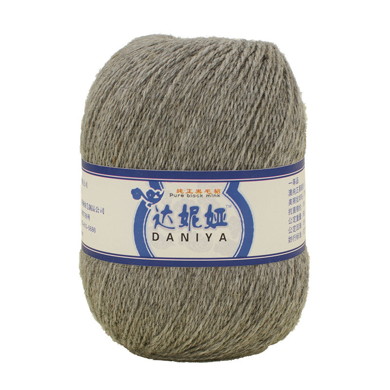 达妮娅黑毛黛貂正品貂绒毛线手工编织特级貂毛线中粗 长毛貂绒线