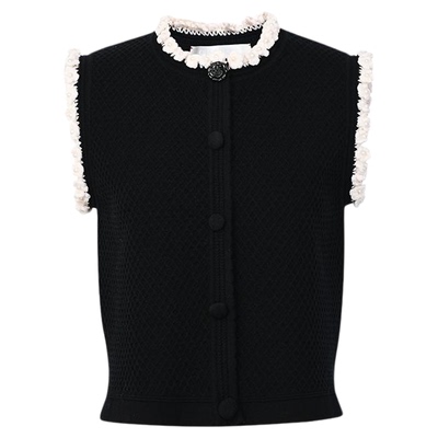 ORA GENESIS2025秋季新品手钩玫瑰针织马甲