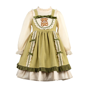 女童洛丽塔公主裙2025春秋新款正版迪士尼日常儿童萝莉塔蓬蓬裙子