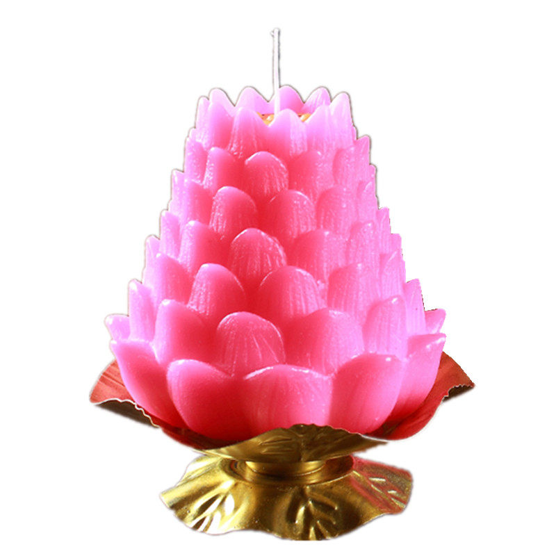 莲花灯蜡烛供灯家用品莲花蜡浮水荷花蜡烛供灯厂家酥油灯红色