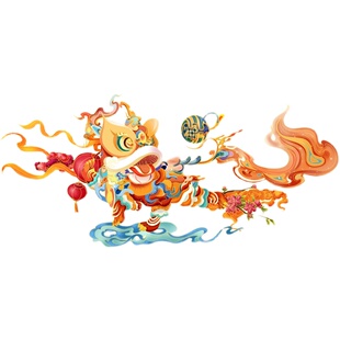 包装设计礼盒定制食品水果大米国插画风文创手绘产品外包装袋设计