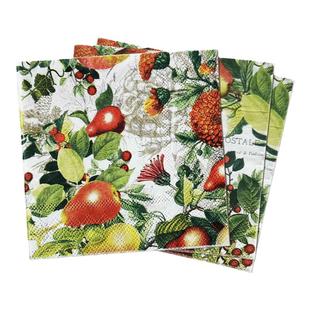 25x25cm梨子水果个性印花餐巾纸彩色手帕纸一次性印花纸2层20片