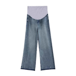 复古蓝孕妇阔腿裤子春夏季薄款外穿春装2026新款不勒肚子牛仔长裤