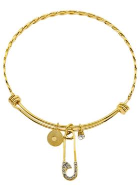 欧美镶钻轻奢18K镀金手镯高级感