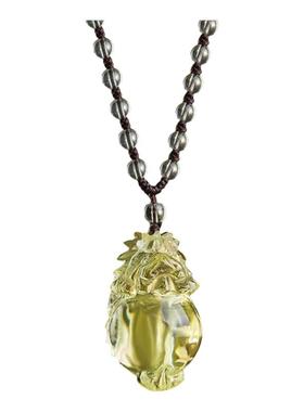 黄水晶神龟龙龟项链吊坠男女款