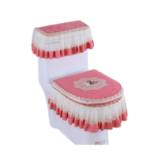 马桶垫三件套四季通用马桶坐垫拉链式坐便垫蕾丝布艺家用坐便套